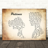 Take That Patience Man Lady Couple Song Lyric Art Print