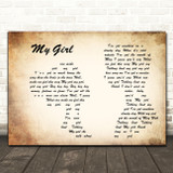 The Temptations My Girl Man Lady Couple Song Lyric Art Print