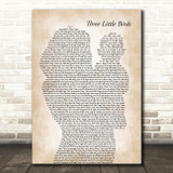 Bob Marley Three Little Birds Mother & Baby Song Lyric Art Print