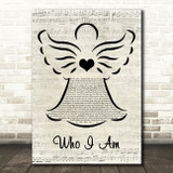 Jessica Andrews Who I Am Music Script Angel Song Lyric Art Print