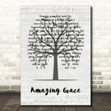 Alan Jackson Amazing Grace Music Script Tree Song Lyric Art Print