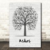 Andy Brown Ashes Music Script Tree Song Lyric Art Print