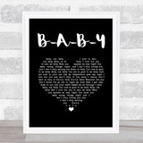 Carla Thomas B-A-B-Y Black Heart Song Lyric Wall Art Print