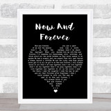 Carole King Now And Forever Black Heart Song Lyric Wall Art Print