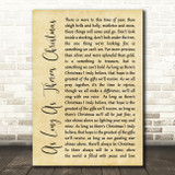 Peabo Bryson and Roberta Flack As Long As Theres Christmas Rustic Script Song Lyric Art Print