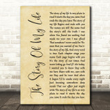 Neil Diamond The Story Of My Life Rustic Script Song Lyric Art Print