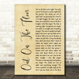 Dobie Gray Out On The Floor Rustic Script Song Lyric Art Print