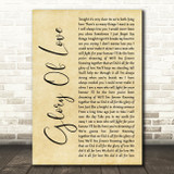 Peter Cetera Glory Of Love Rustic Script Song Lyric Art Print