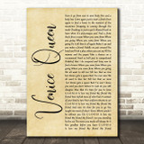 Red Hot Chili Peppers Venice Queen Rustic Script Song Lyric Art Print
