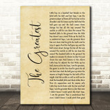 Kenny Rogers The Greatest Rustic Script Song Lyric Art Print