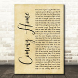 Kolby Cooper Coming Home Rustic Script Song Lyric Art Print