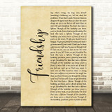 Chris Stapleton Friendship Rustic Script Song Lyric Art Print
