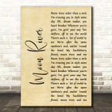 Audrey Hepburn Moon River Rustic Script Song Lyric Art Print