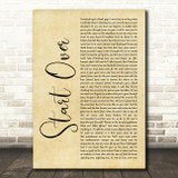 NF Start Over Rustic Script Song Lyric Art Print
