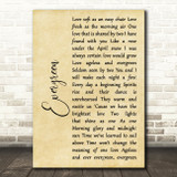 Barbra Streisand Evergreen Rustic Script Song Lyric Art Print