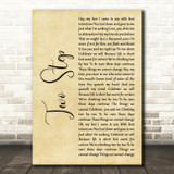 Dave Matthews Band Two Step Rustic Script Song Lyric Art Print