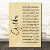Harry Styles Golden Rustic Script Song Lyric Art Print