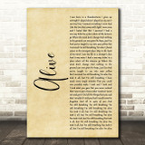 Sia Alive Rustic Script Song Lyric Art Print