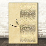 Musiq Soulchild Love Rustic Script Song Lyric Art Print