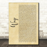 Cardi B WAP Rustic Script Song Lyric Art Print