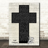 Eagles Hotel California Music Script Christian Memorial Cross Song Lyric Art Print