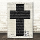 Hillsong United Oceans Music Script Christian Memorial Cross Song Lyric Art Print