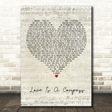 Griff Love Is A Compass Script Heart Song Lyric Art Print