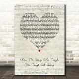 Billy Ocean When The Going Gets Tough, The Tough Get Going Script Heart Song Lyric Art Print