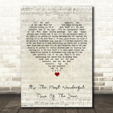 Andy Williams It's The Most Wonderful Time Of The Year Script Heart Song Lyric Art Print