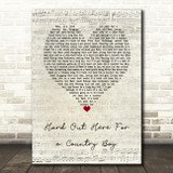 The Cadillac Three Hard Out Here For a Country Boy Script Heart Song Lyric Art Print