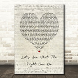 Jason Mraz Let's See What The Night Can Do Script Heart Song Lyric Art Print