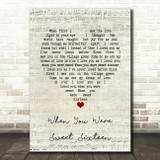The Fureys and Davey Arthur When You Were Sweet Sixteen Script Heart Song Lyric Art Print