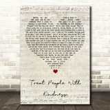 Harry Styles Treat People With Kindness Script Heart Song Lyric Art Print