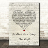 Queen Another One Bites The Dust Script Heart Song Lyric Art Print
