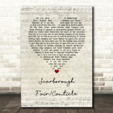 Simon Garfunkel Scarborough FairCanticle Script Heart Song Lyric Art Print