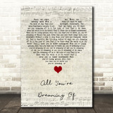 Liam Gallagher All You're Dreaming Of Script Heart Song Lyric Art Print