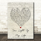Debby Boone You Light Up My Life Script Heart Song Lyric Art Print