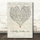 Marty Raney I Really Caribou You Script Heart Song Lyric Art Print