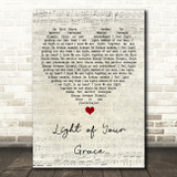 Sam Garrett Light of Your Grace Script Heart Song Lyric Art Print