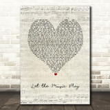 Barry White Let the Music Play Script Heart Song Lyric Art Print