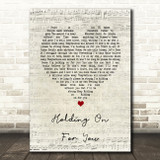 Liberty X Holding On for You Script Heart Song Lyric Art Print