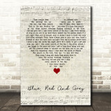 The Who Blue, Red And Grey Script Heart Song Lyric Art Print