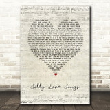 Paul McCartney and Wings Silly Love Songs Script Heart Song Lyric Art Print