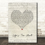 Scouting For Girls Life's Too Short Script Heart Song Lyric Art Print