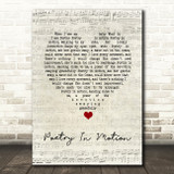 Johnny Tillotson Poetry In Motion Script Heart Song Lyric Art Print