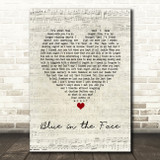 Alkaline Trio Blue in the Face Script Heart Song Lyric Art Print