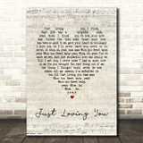 Ruby Andrews Just Loving You Script Heart Song Lyric Art Print