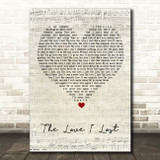 Sybil The Love I Lost Script Heart Song Lyric Art Print