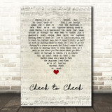 Fred Astaire Cheek to Cheek Script Heart Song Lyric Art Print
