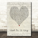 David Bowie Word on a Wing Script Heart Song Lyric Art Print